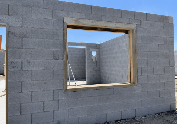 Window and door masonry openings measured in a Cape Coral concrete block home before window installation